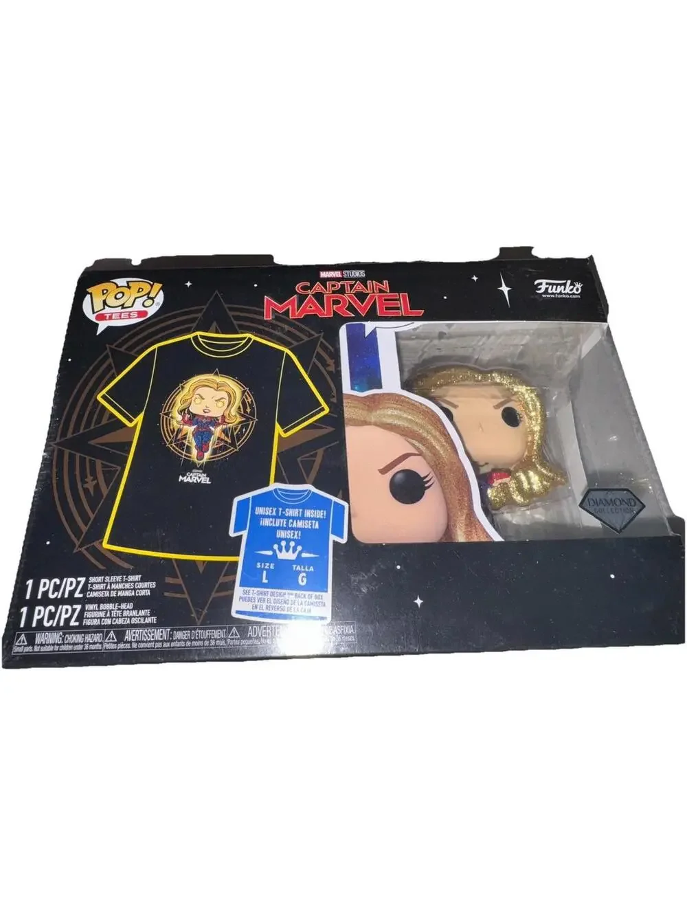 Marvel's Captain Marvel - Glow in the Dark Pop/T-Shirt (L) - FUN|KO POP! TEES